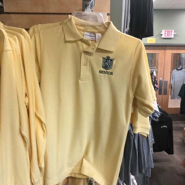 A+ senior yellow short sleeve polo