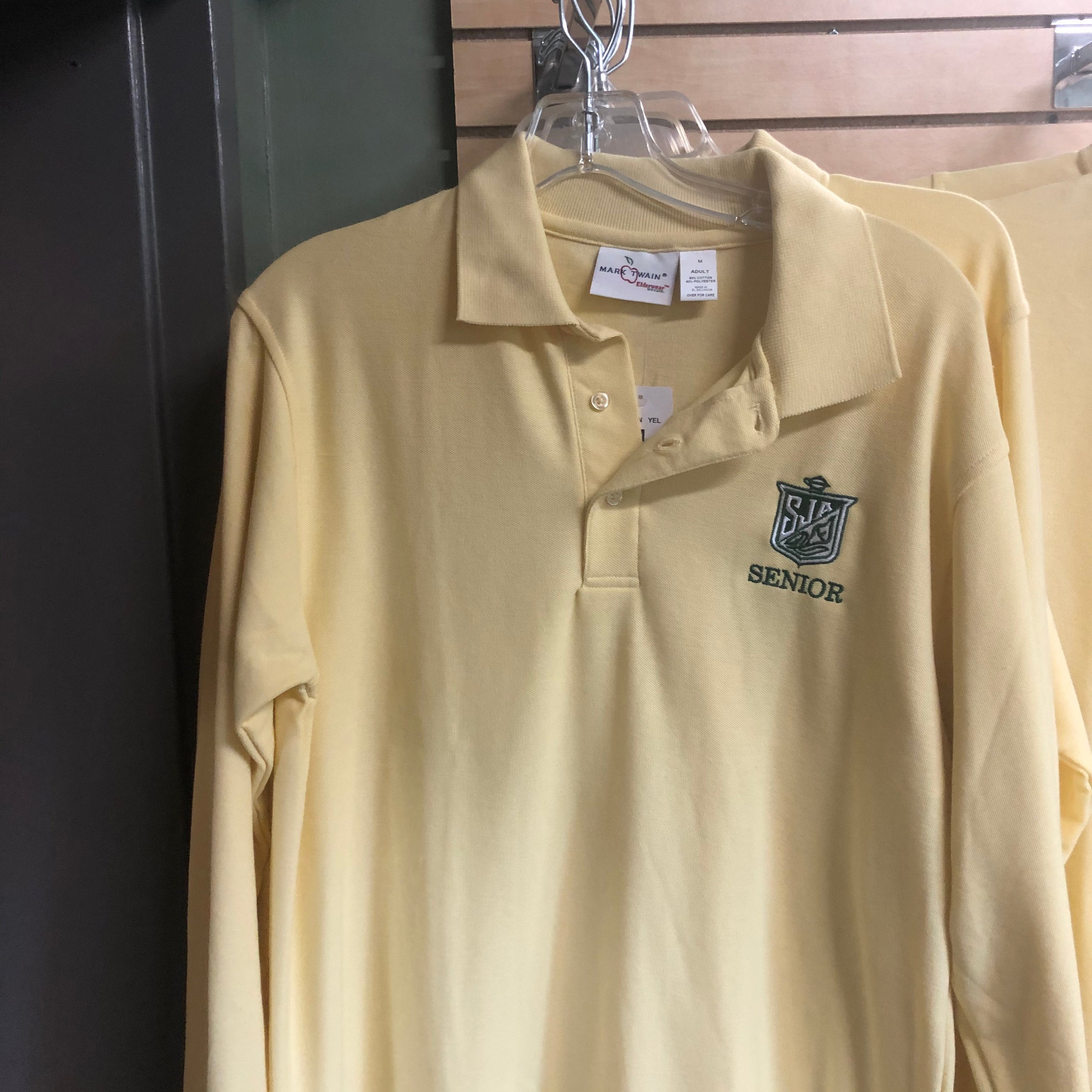 A+ Senior Yellow Long sleeve Polo